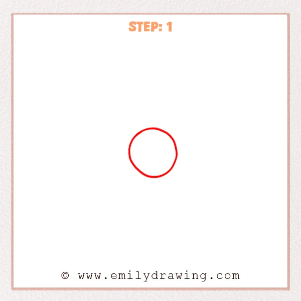 how to draw an animal cell - Step 1: A small central circle marks the nucleus in an animal cell sketch.
